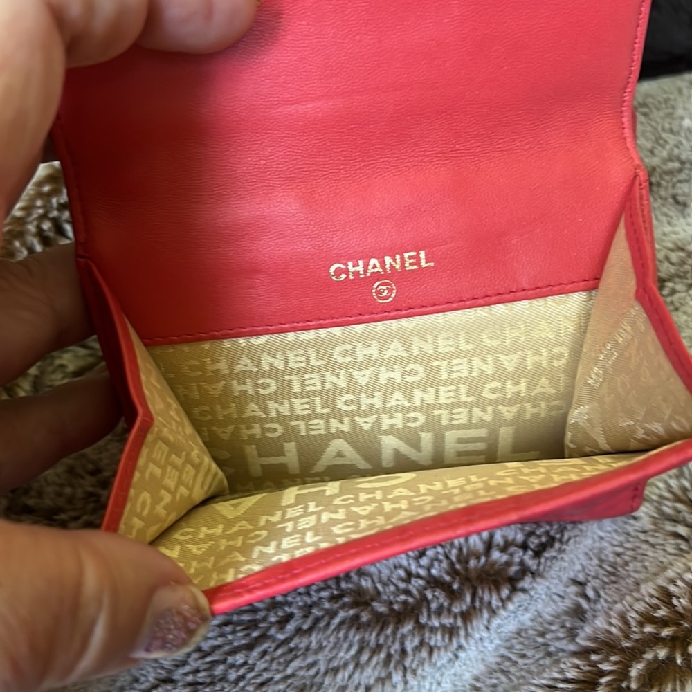 Authentic Chanel leather icon line wallet with red Lambskin leather - Picture 11 of 11